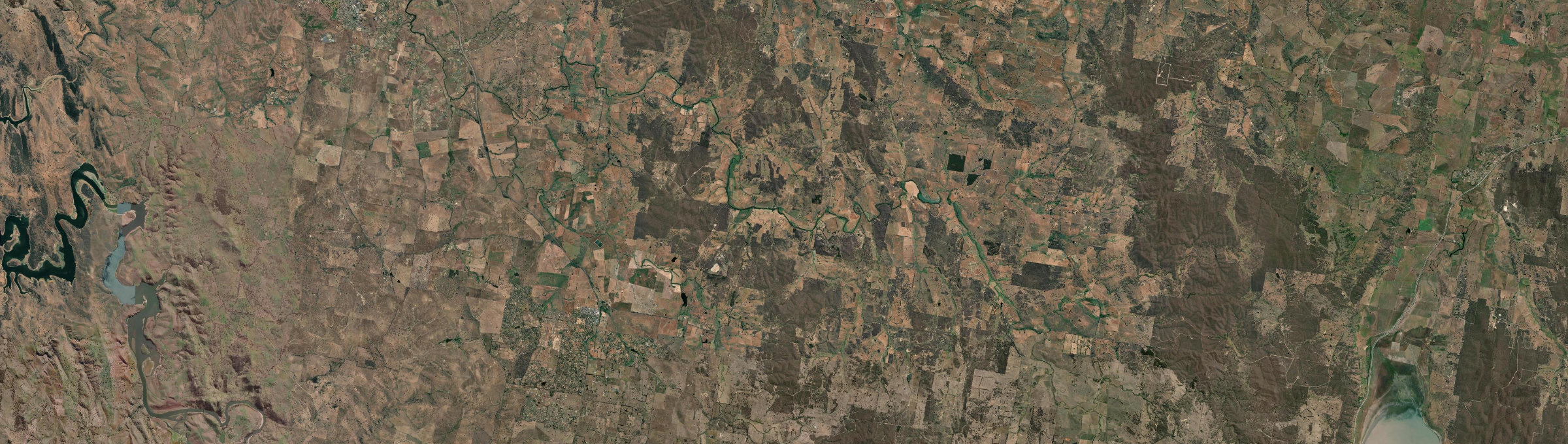 Aerial view of Yass River, NSW