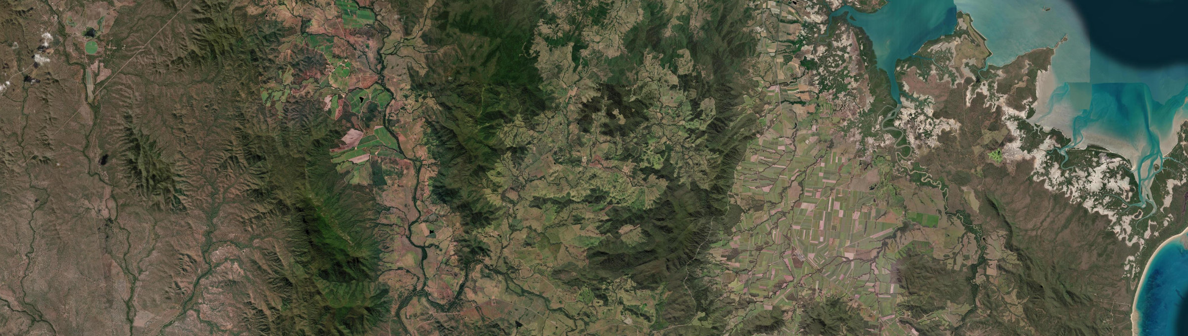 Aerial view of Sarina Range, QLD