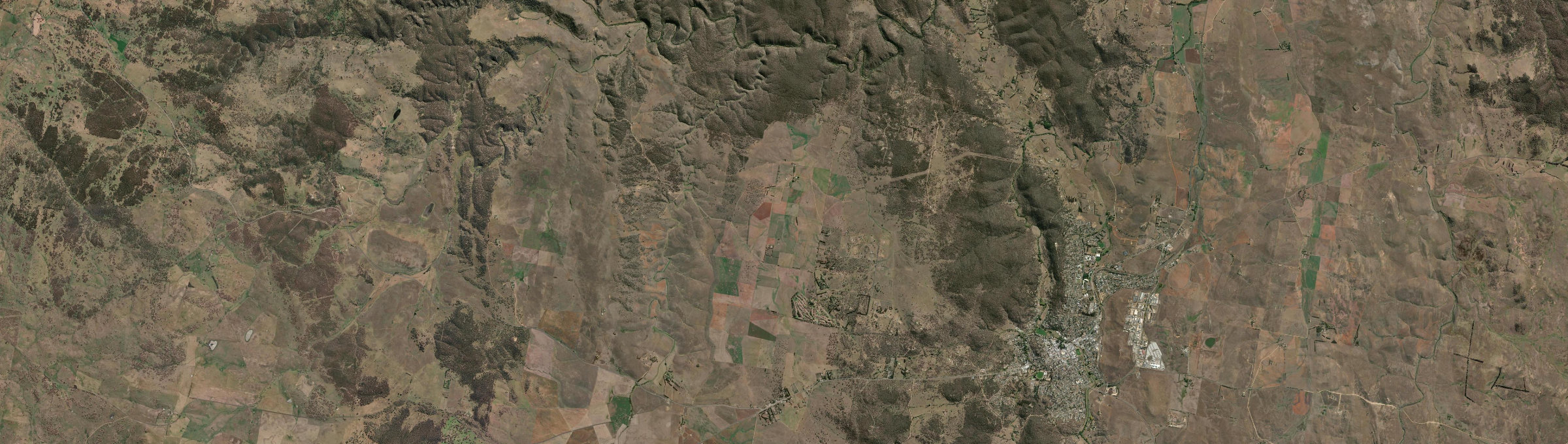 Aerial view of Dairymans Plains, NSW