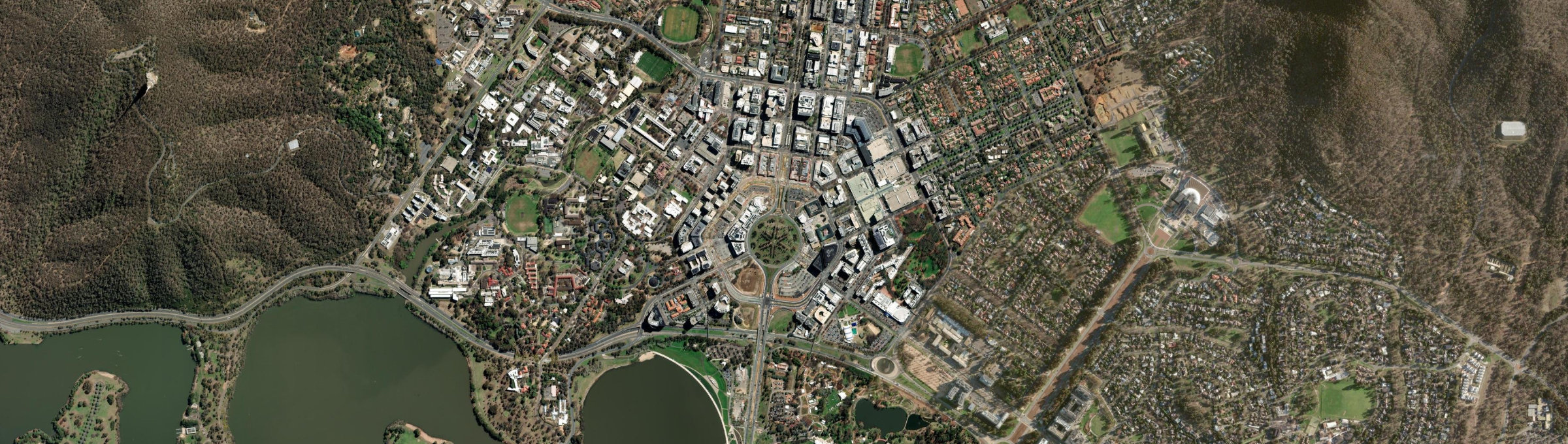 Aerial view of City, ACT