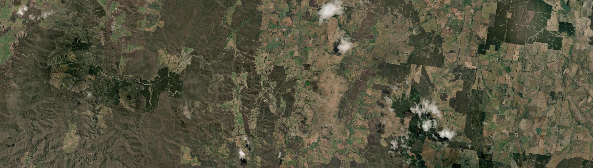 Aerial view of Trunkey Creek, NSW