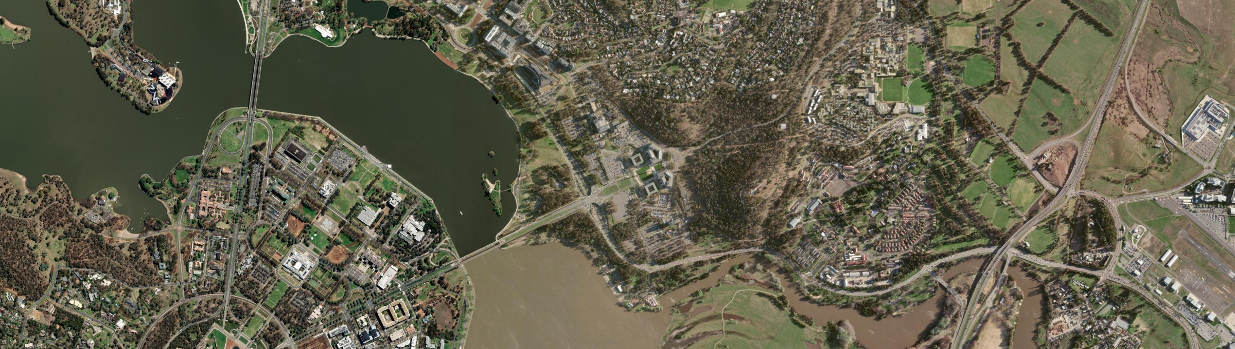 Aerial view of Russell, ACT