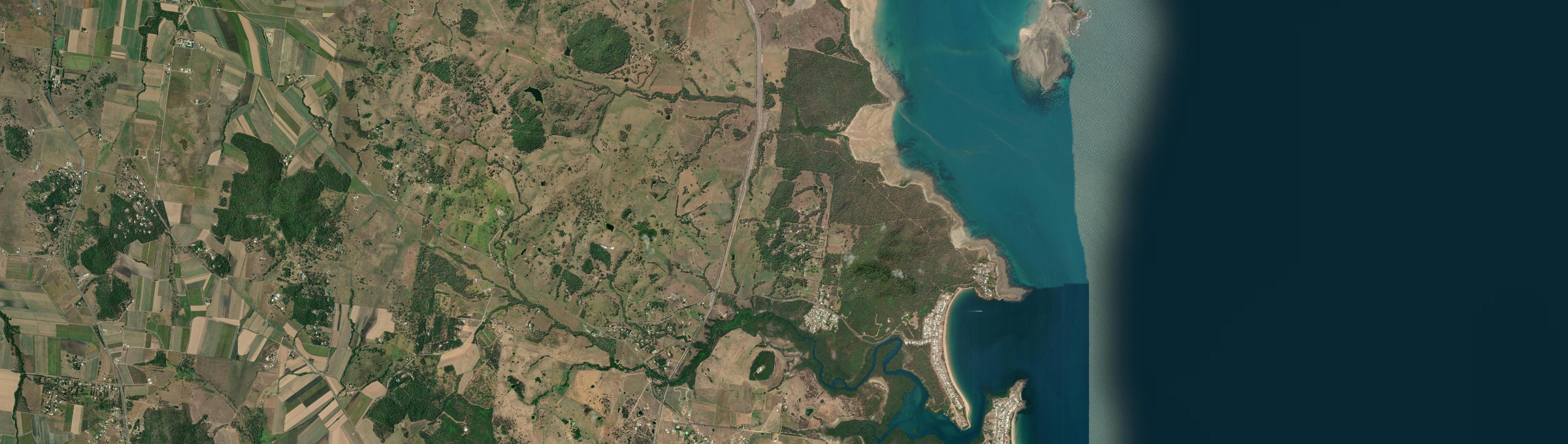 Aerial view of Grasstree Beach, QLD