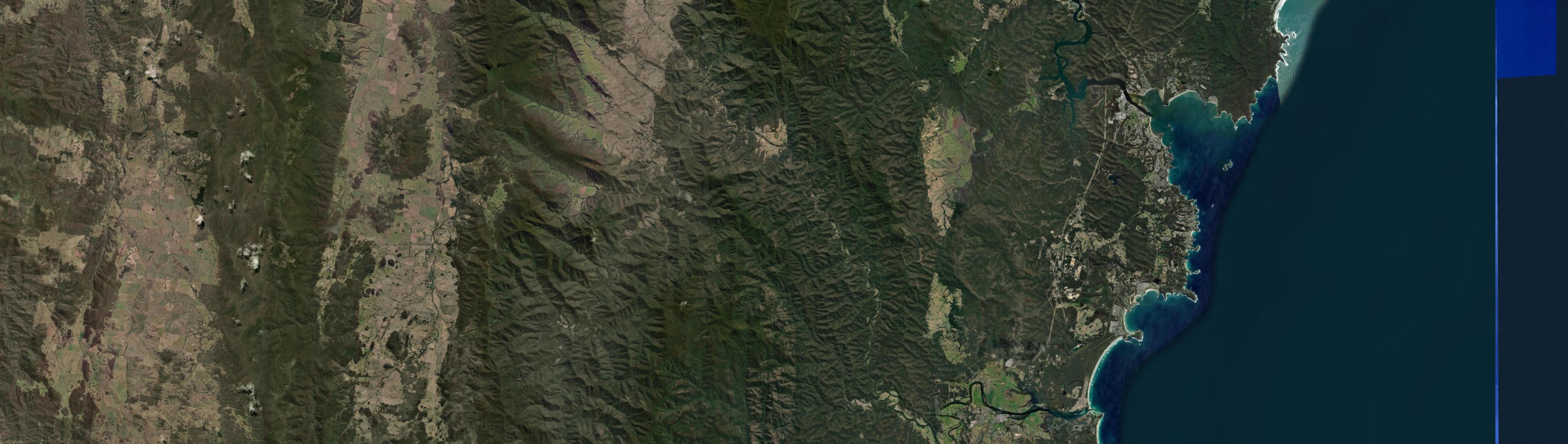 Aerial view of Deua River Valley, NSW