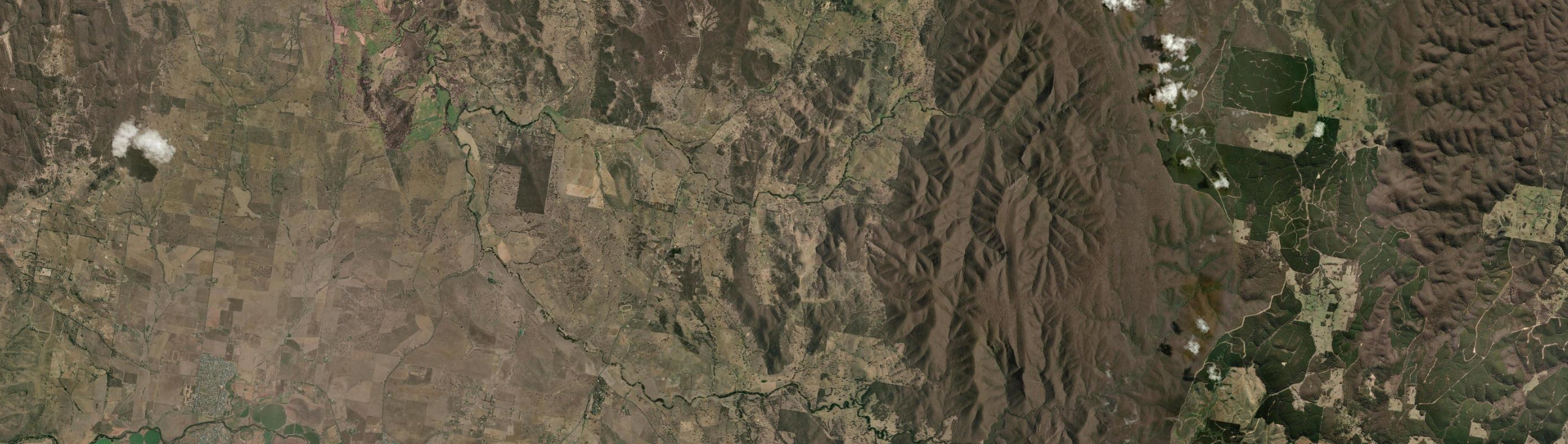 Aerial view of Clear Creek, NSW