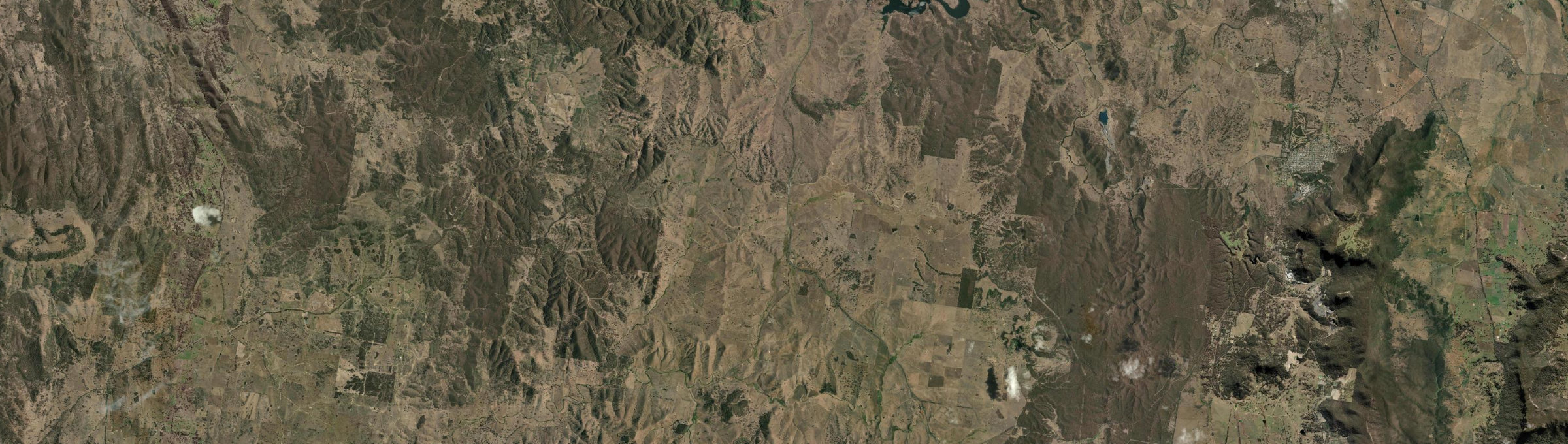Aerial view of Aarons Pass, NSW