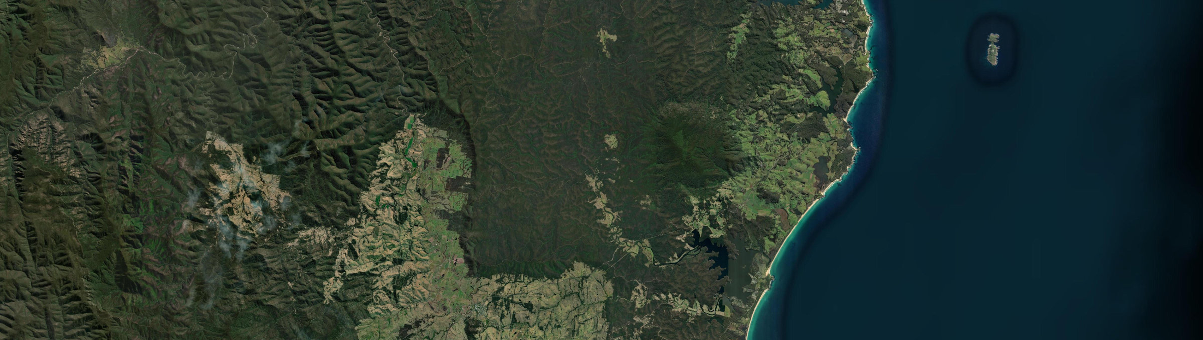 Aerial view of Dignams Creek, NSW