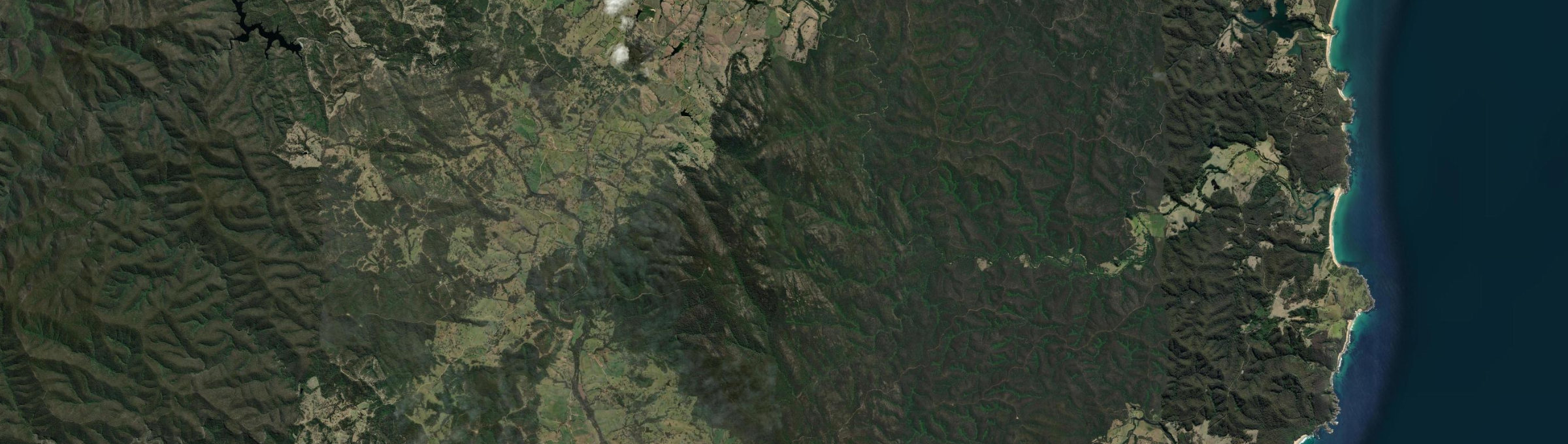 Aerial view of Mumbulla Mountain, NSW