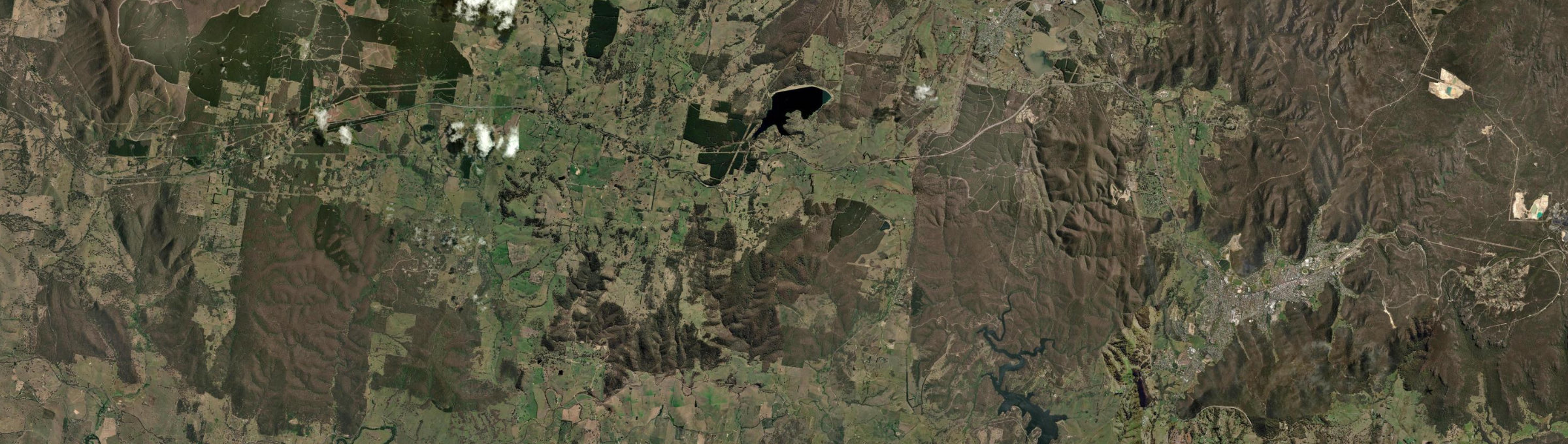 Aerial view of Mount Lambie, NSW