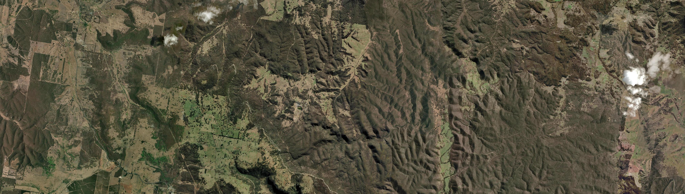 Aerial view of Brogans Creek, NSW