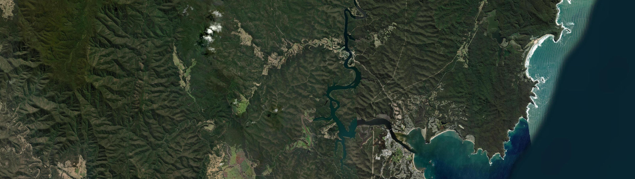 Aerial view of Nelligen, NSW