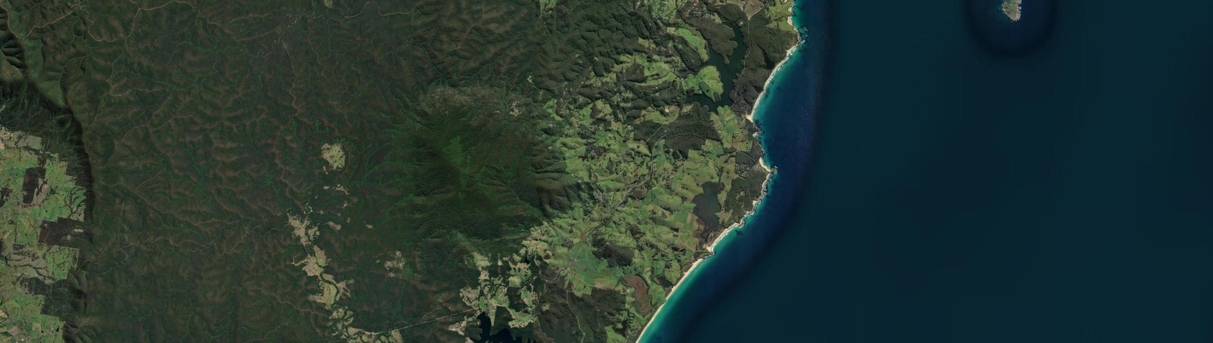 Aerial view of Central Tilba, NSW