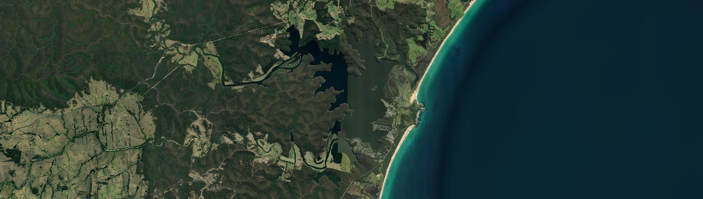 Aerial view of Wallaga Lake, NSW