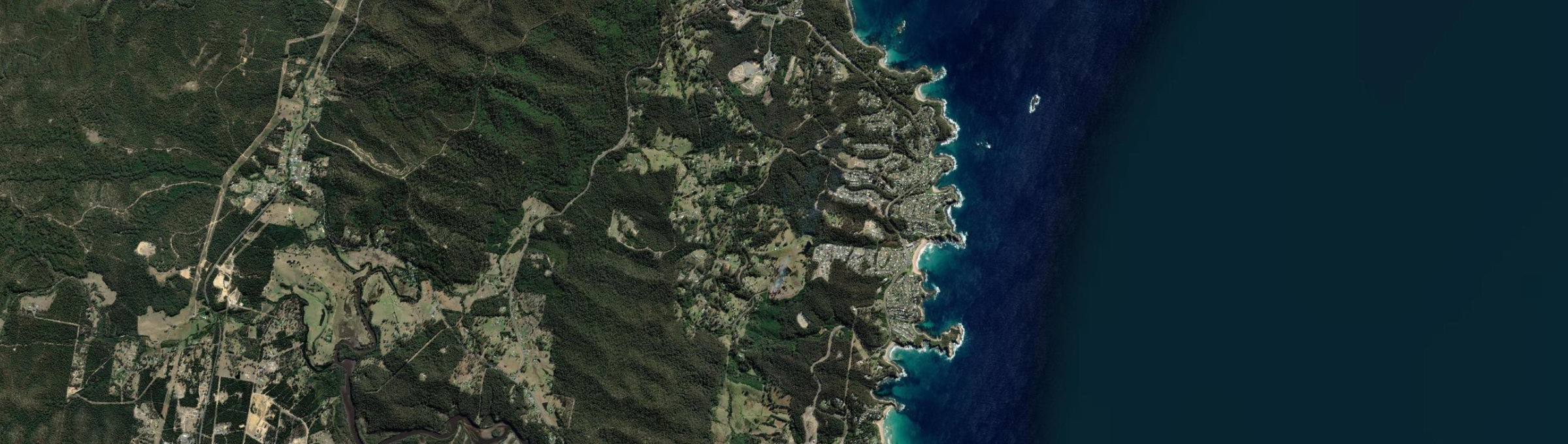 Aerial view of Malua Bay, NSW