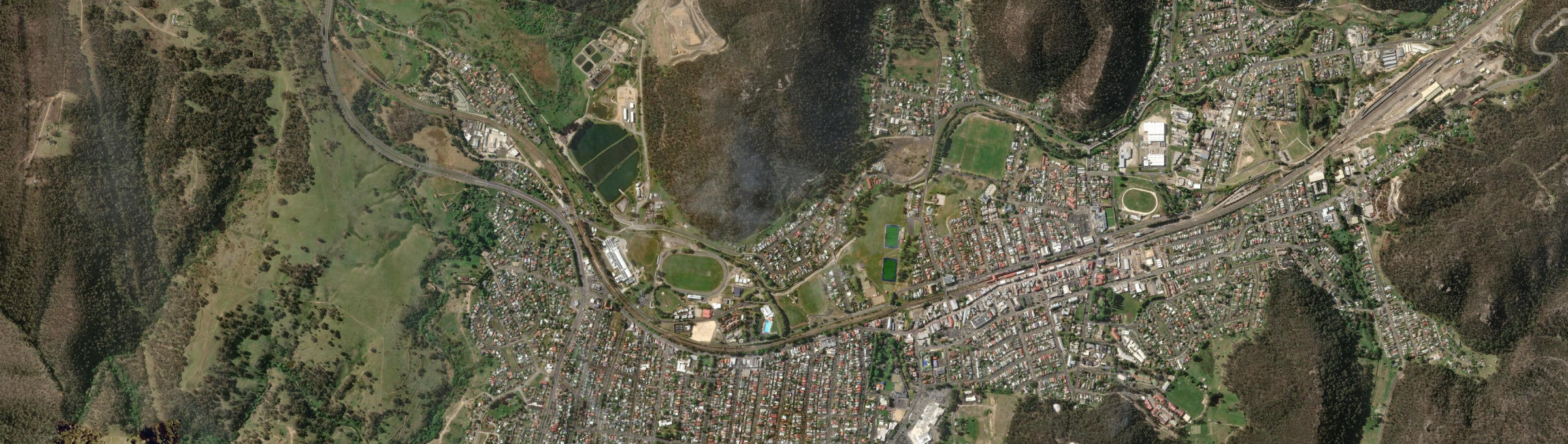 Aerial view of Hermitage Flat, NSW