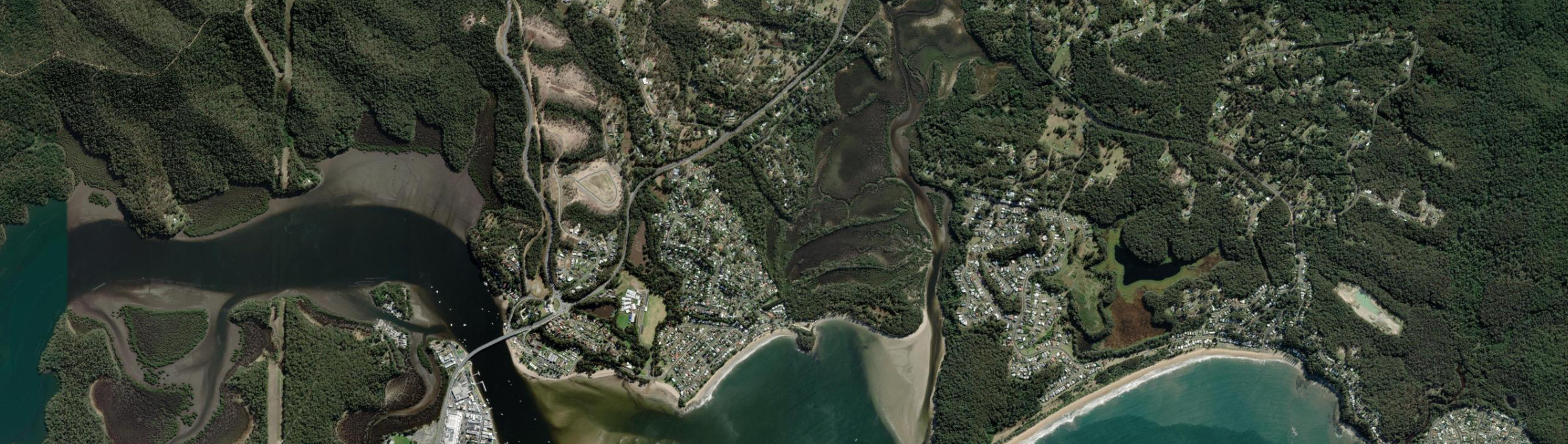 Aerial view of Surfside, NSW
