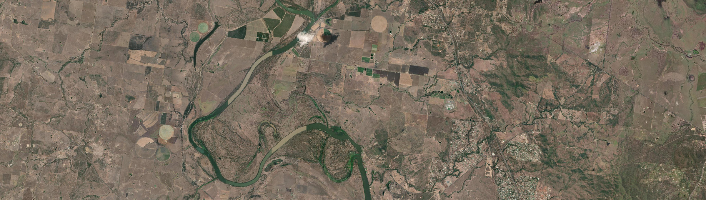 Aerial view of Etna Creek, QLD