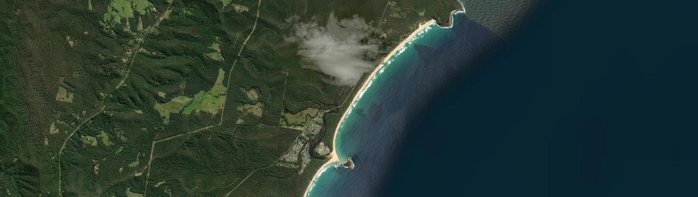 Aerial view of Lake Tabourie, NSW