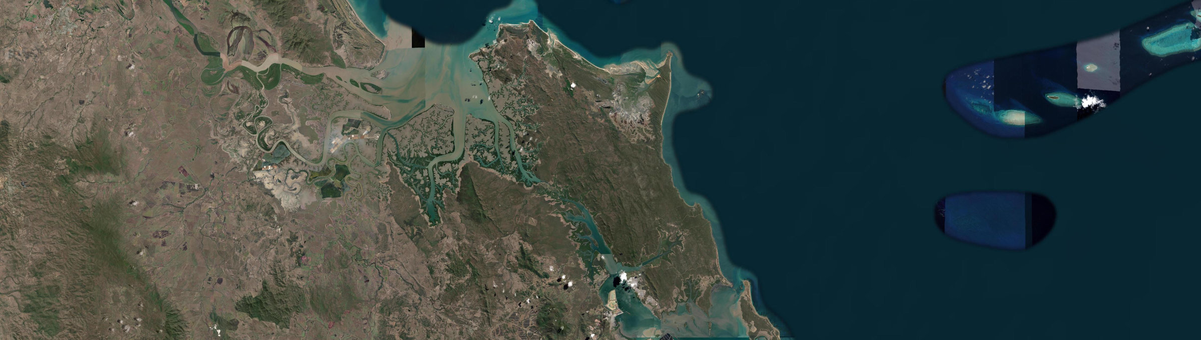 Aerial view of Curtis Island, QLD