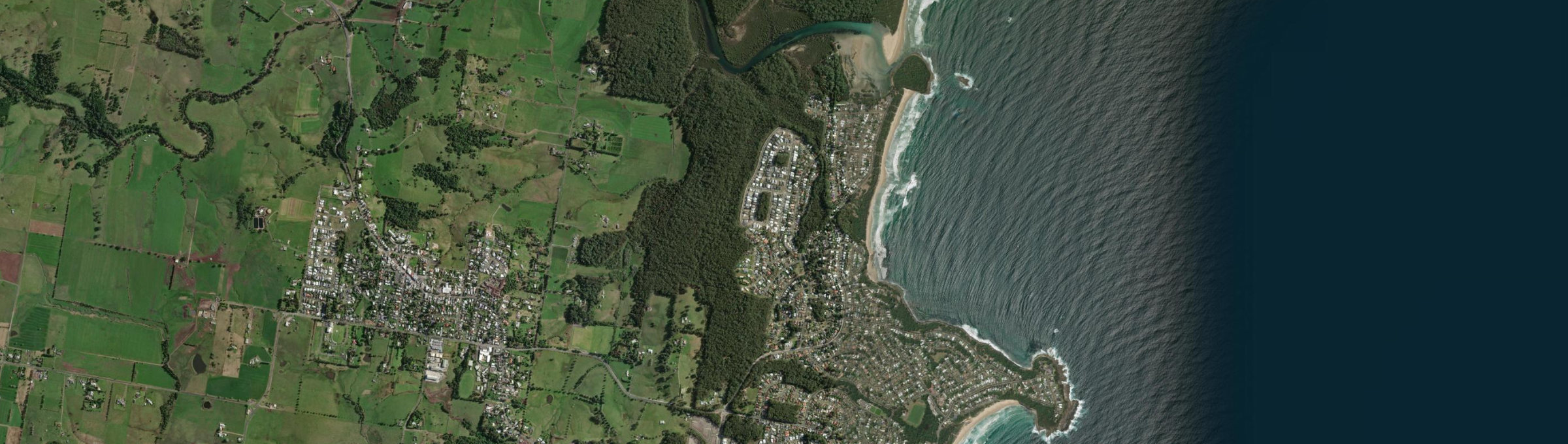 Aerial view of Narrawallee, NSW