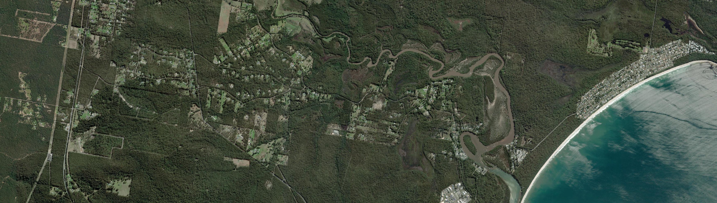 Aerial view of Woollamia, NSW