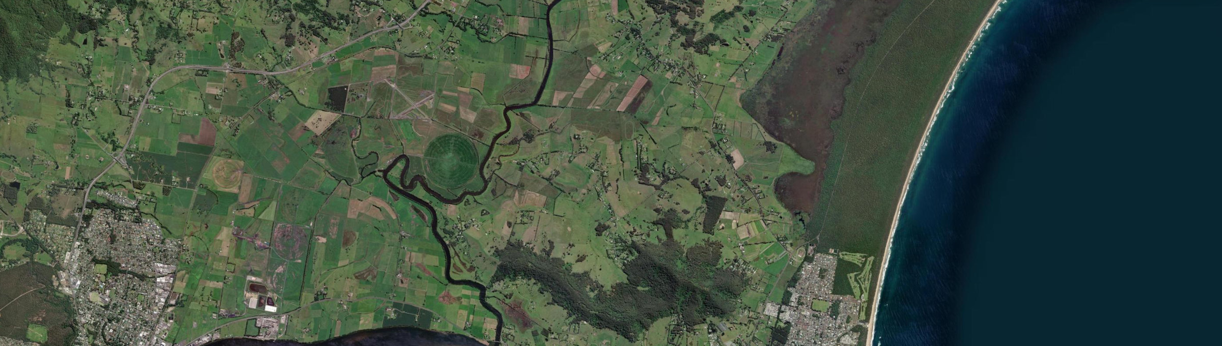 Aerial view of Far Meadow, NSW