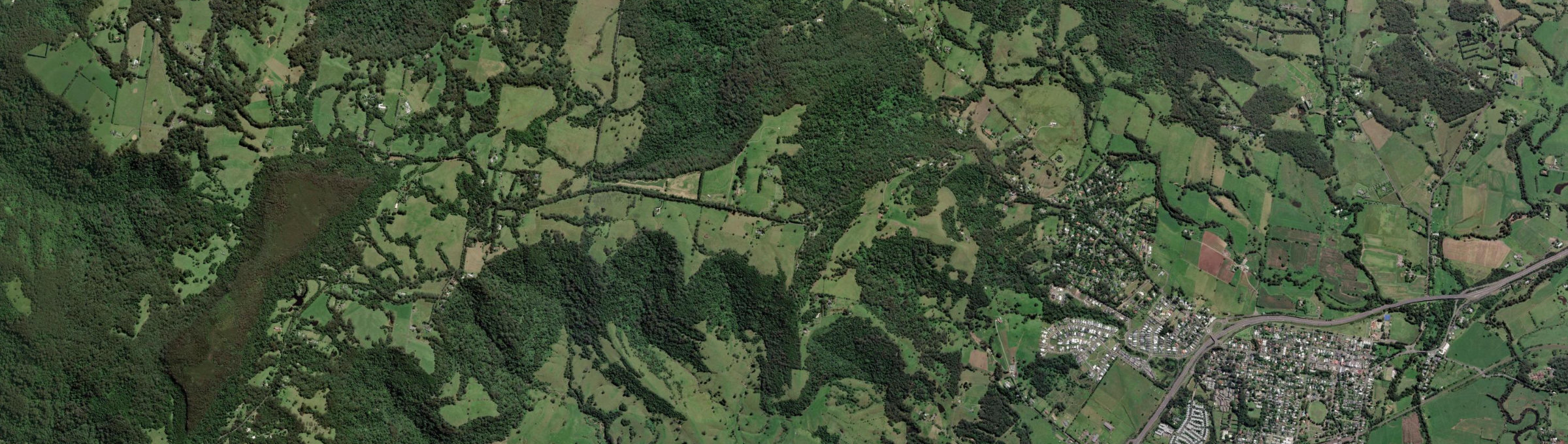 Aerial view of Berry Mountain, NSW