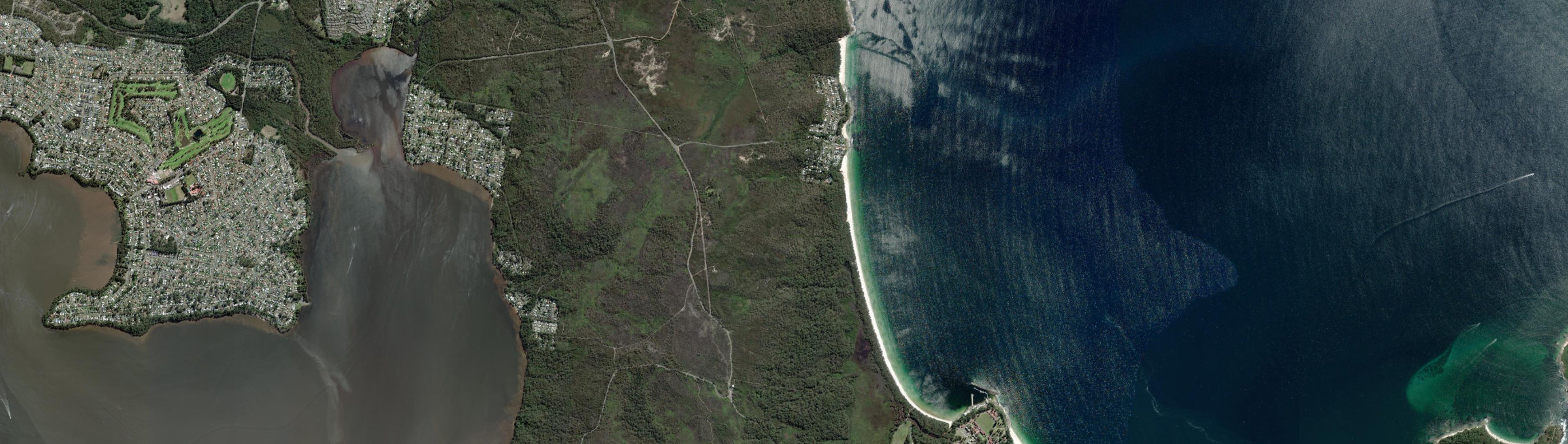 Aerial view of Hyams Beach, NSW
