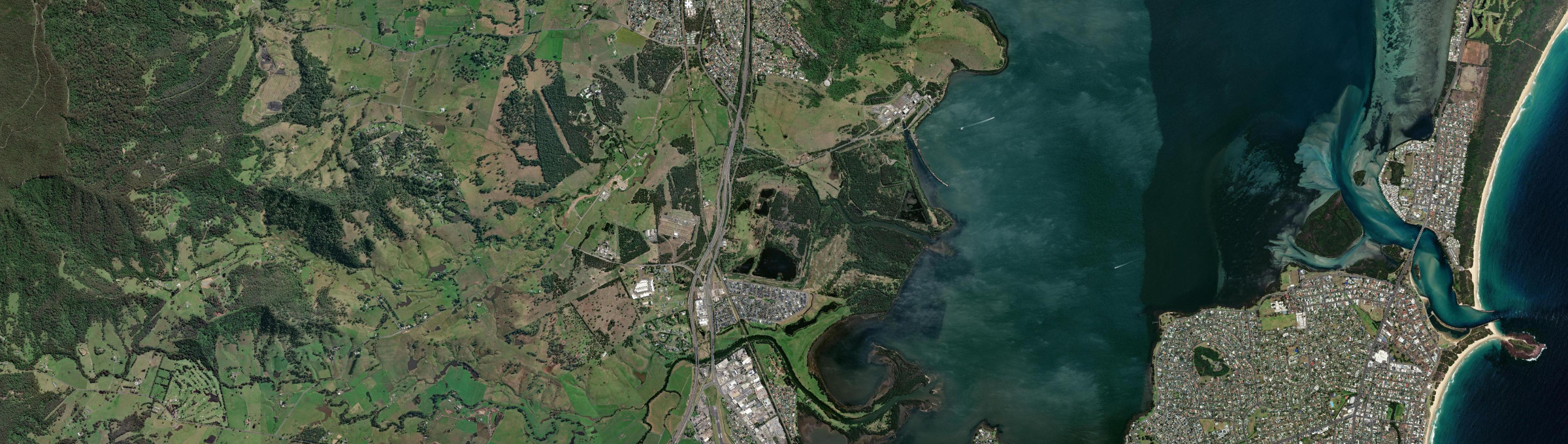 Aerial view of Yallah, NSW