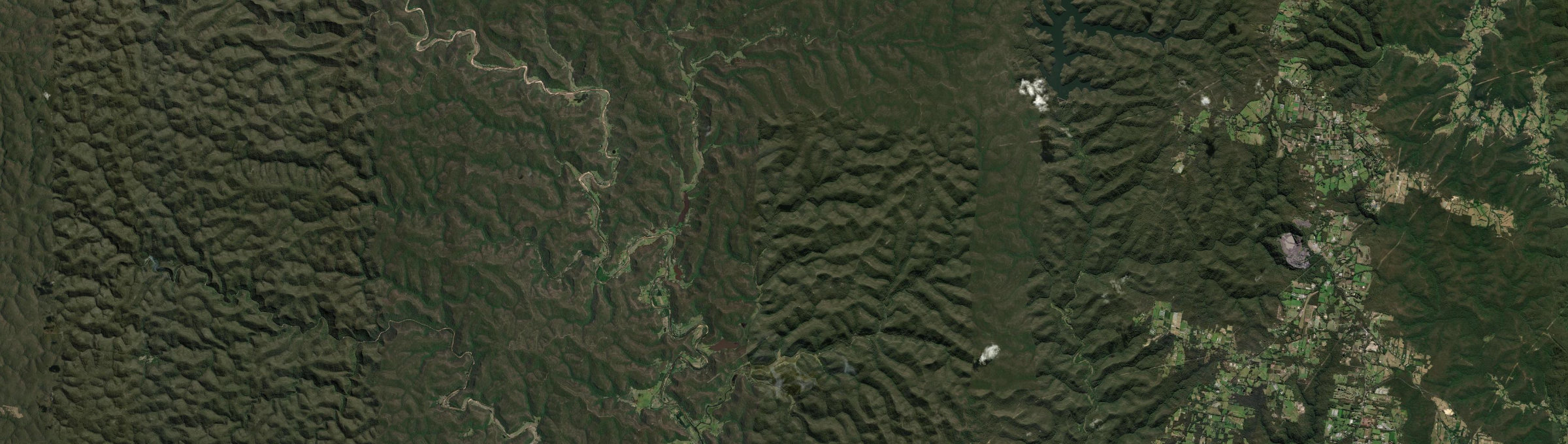 Aerial view of St Albans (NSW), NSW