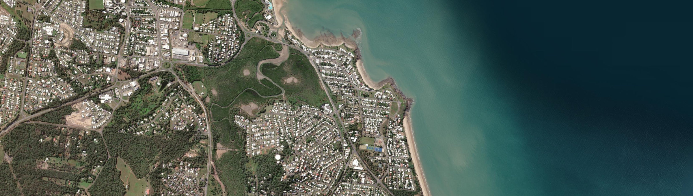 Aerial view of Cooee Bay, QLD