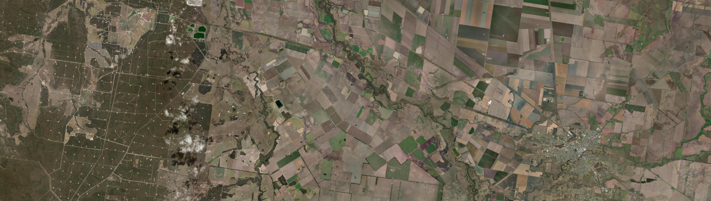 Aerial view of Ranges Bridge, QLD