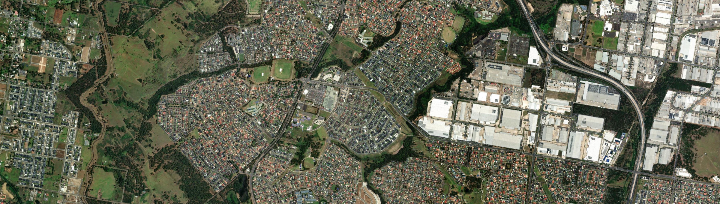 Aerial view of Carnes Hill, NSW