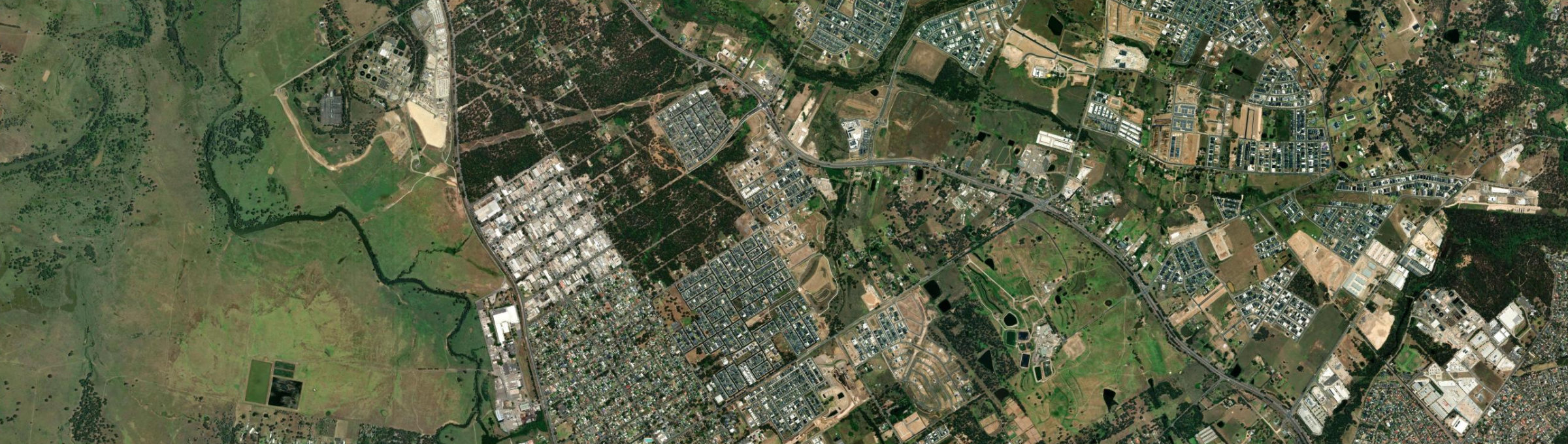 Aerial view of Grantham Farm, NSW