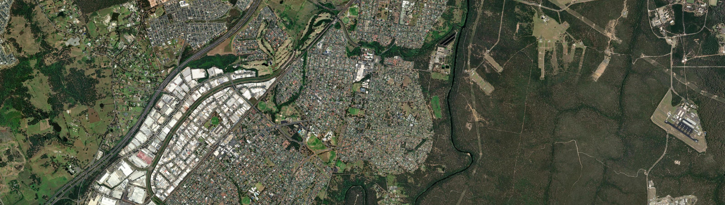 Aerial view of Macquarie Fields, NSW