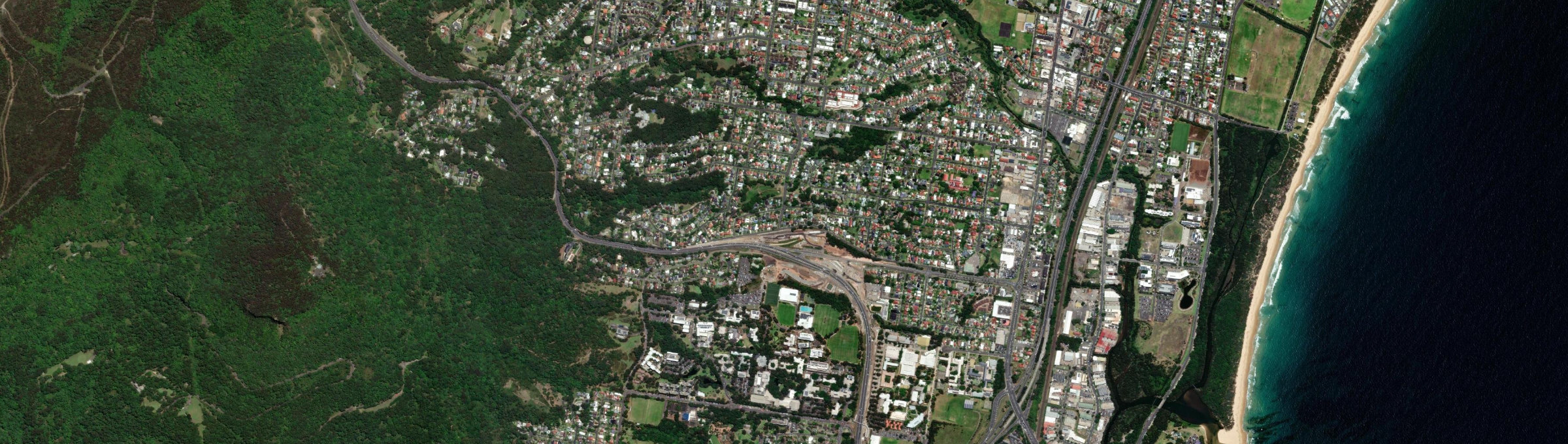 Aerial view of Mount Ousley, NSW