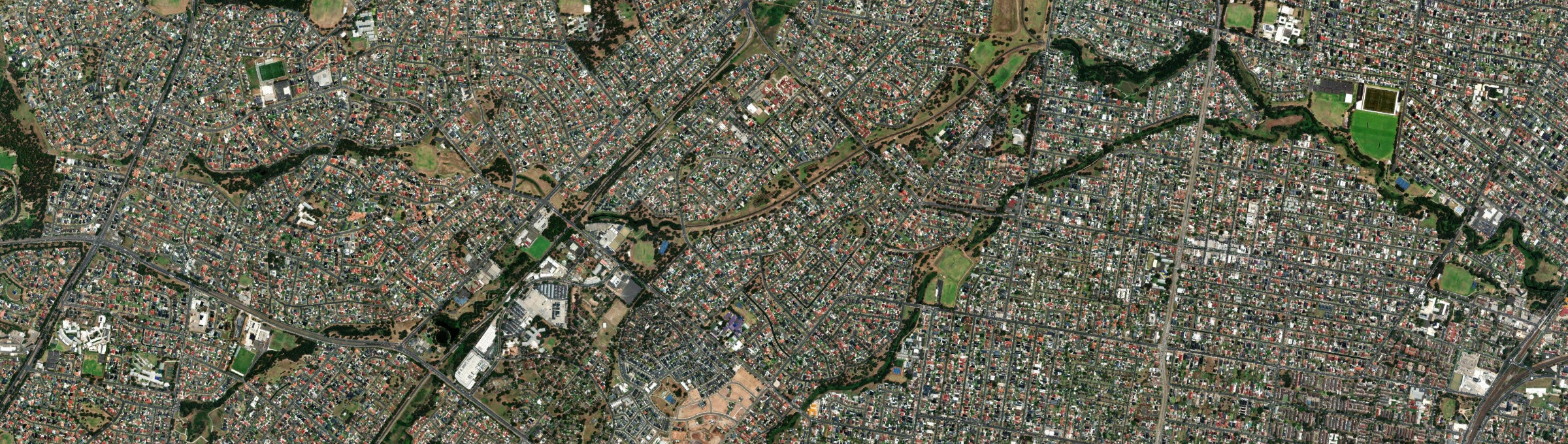 Aerial view of St Johns Park, NSW