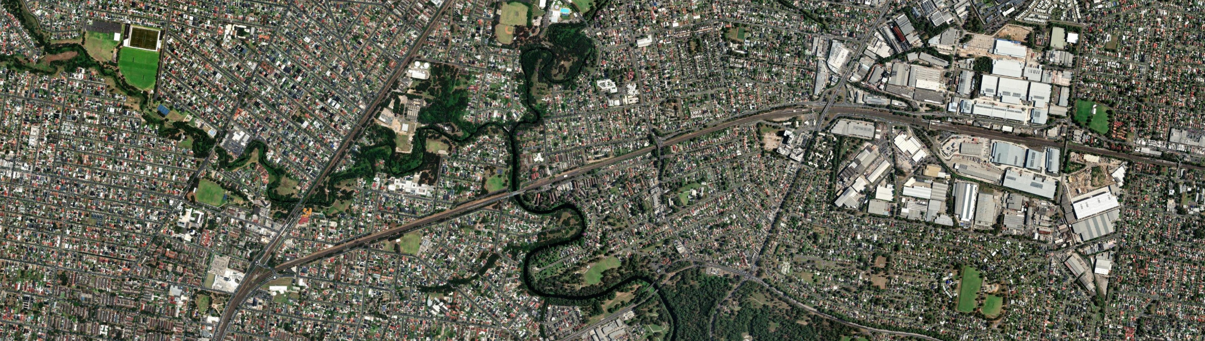 Aerial view of Carramar (NSW), NSW
