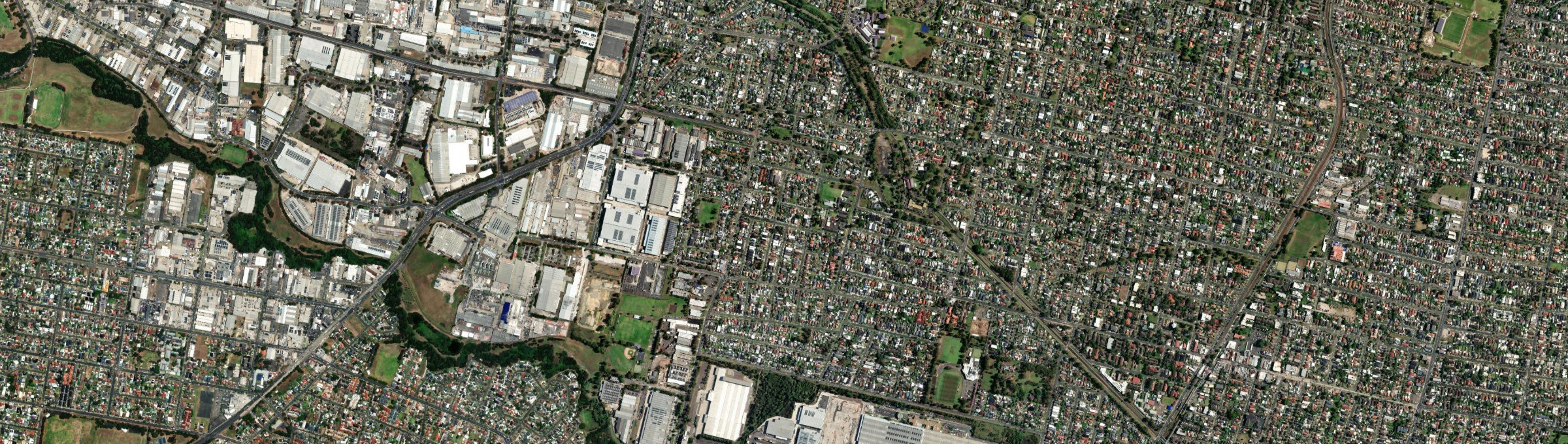 Aerial view of Guildford West, NSW