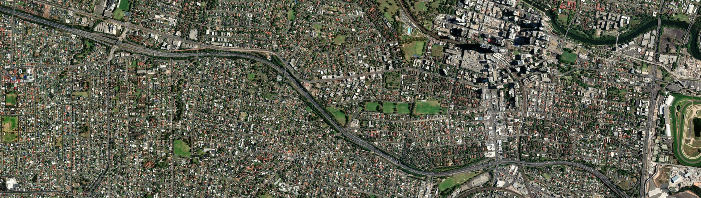 Aerial view of Mays Hill, NSW