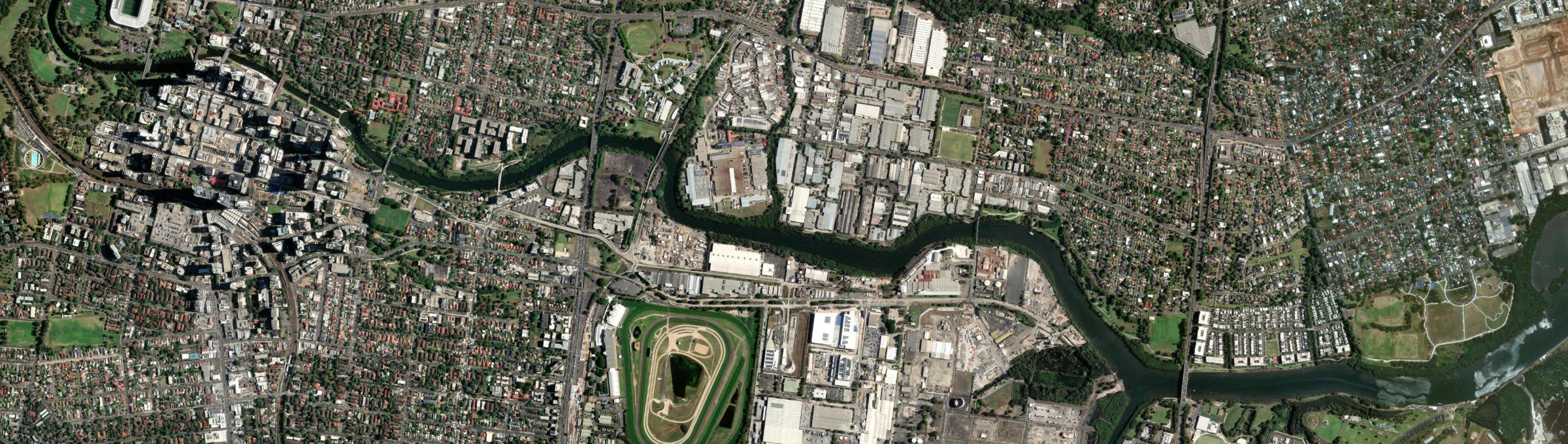 Aerial view of Camellia, NSW