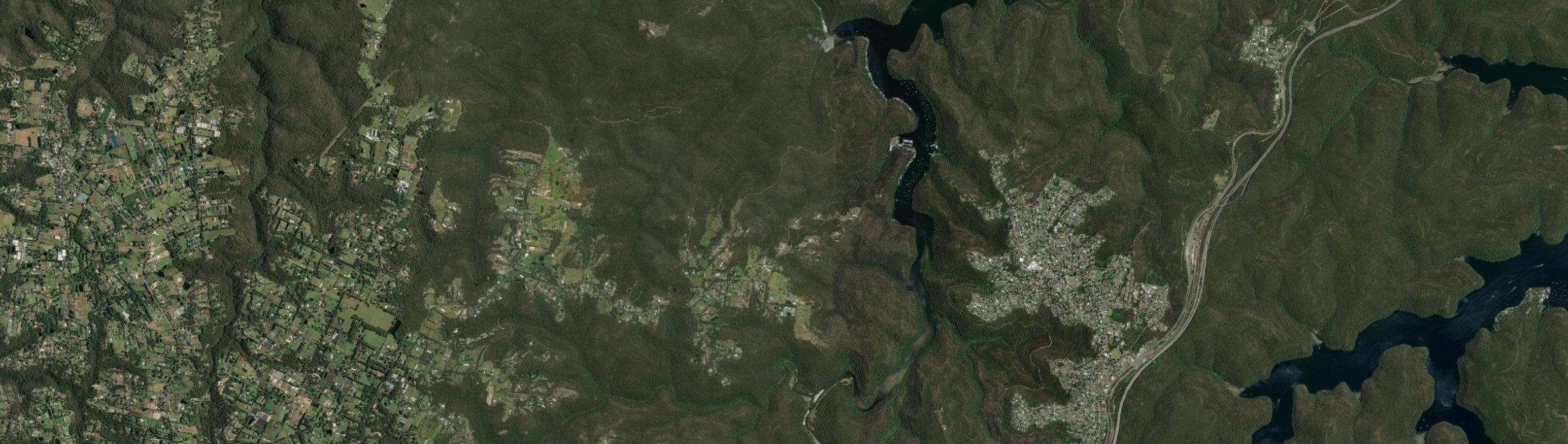Aerial view of Berrilee, NSW