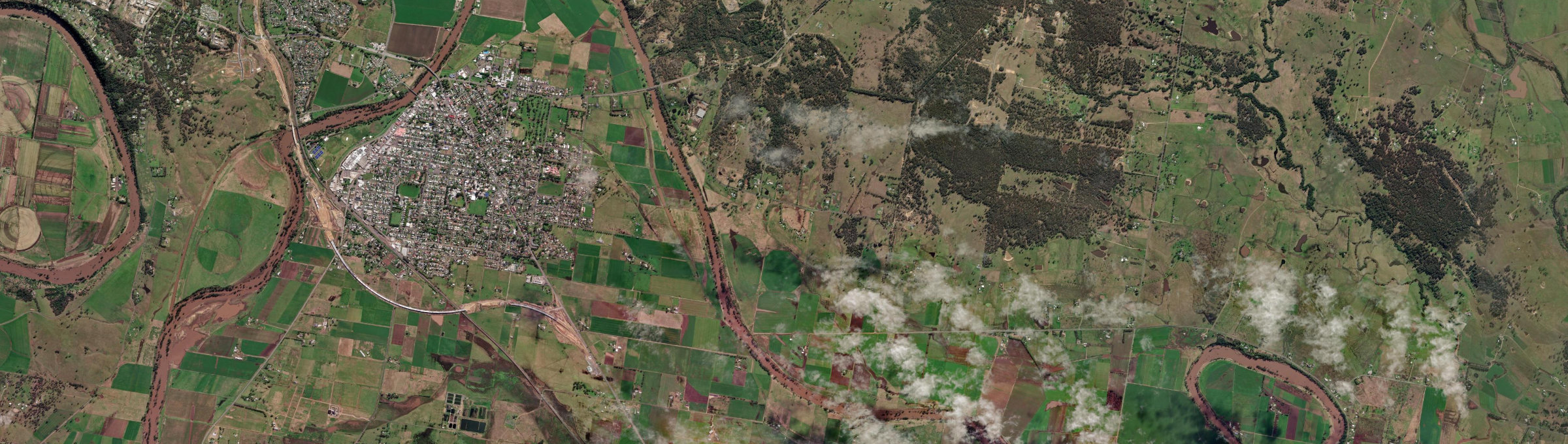 Aerial view of Clydesdale (NSW), NSW