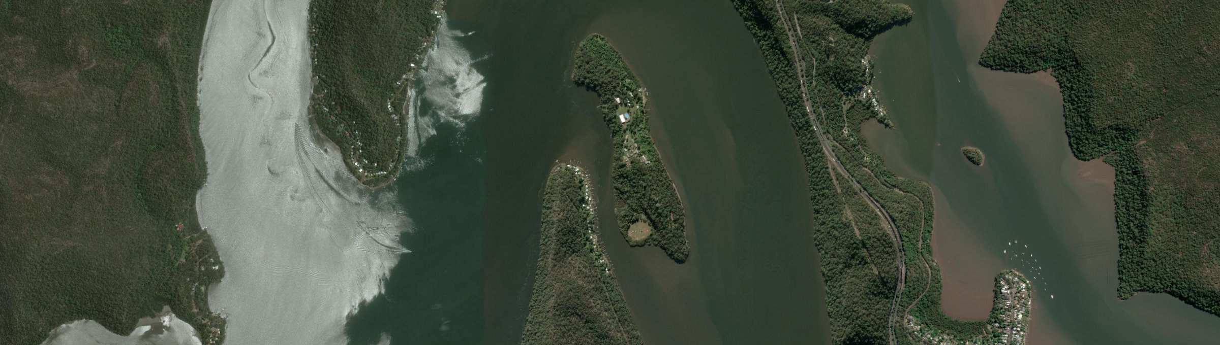 Aerial view of Milsons Passage, NSW