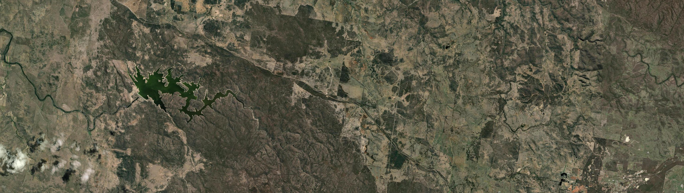 Aerial view of Yellow Dam, NSW