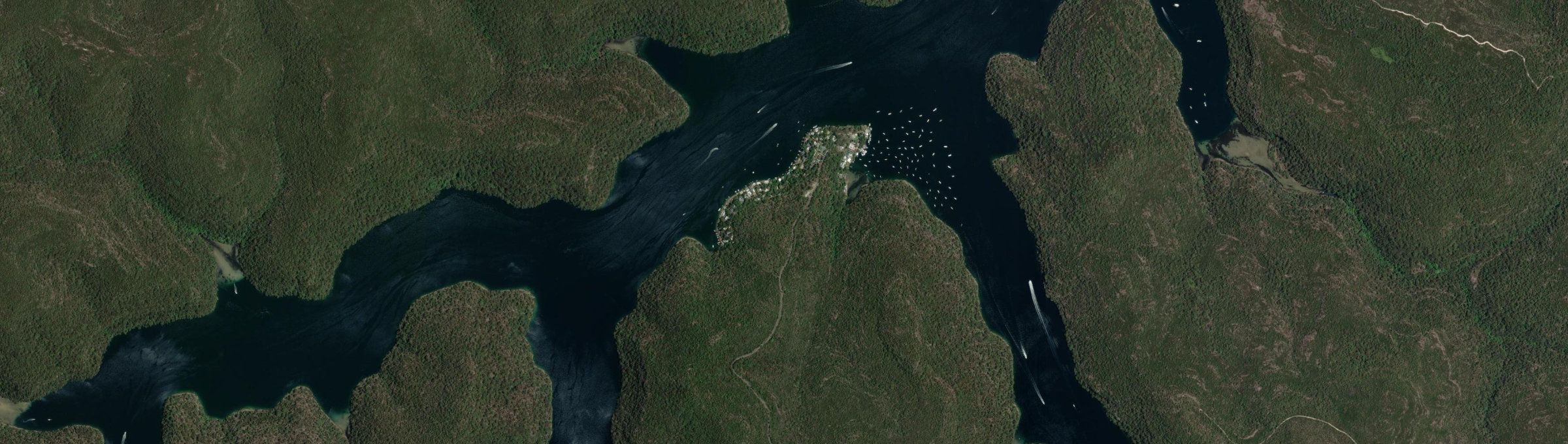 Aerial view of Cottage Point, NSW