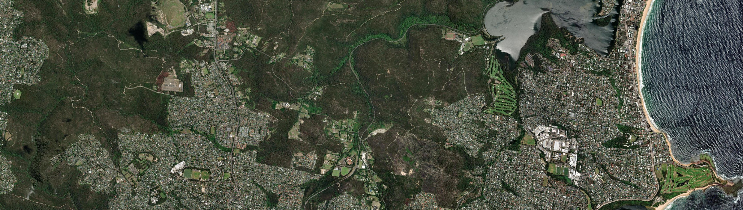 Aerial view of Oxford Falls, NSW