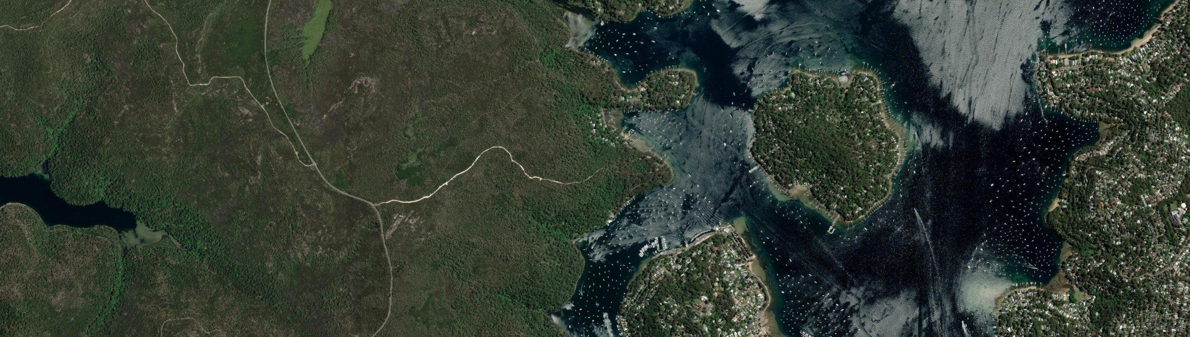 Aerial view of Elvina Bay, NSW