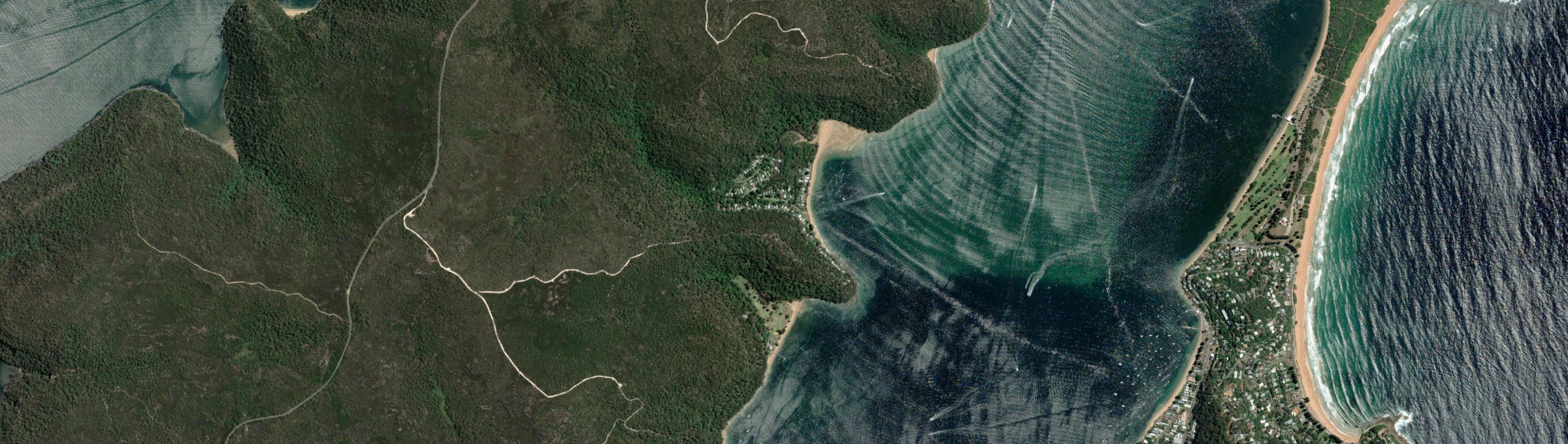 Aerial view of Great Mackerel Beach, NSW