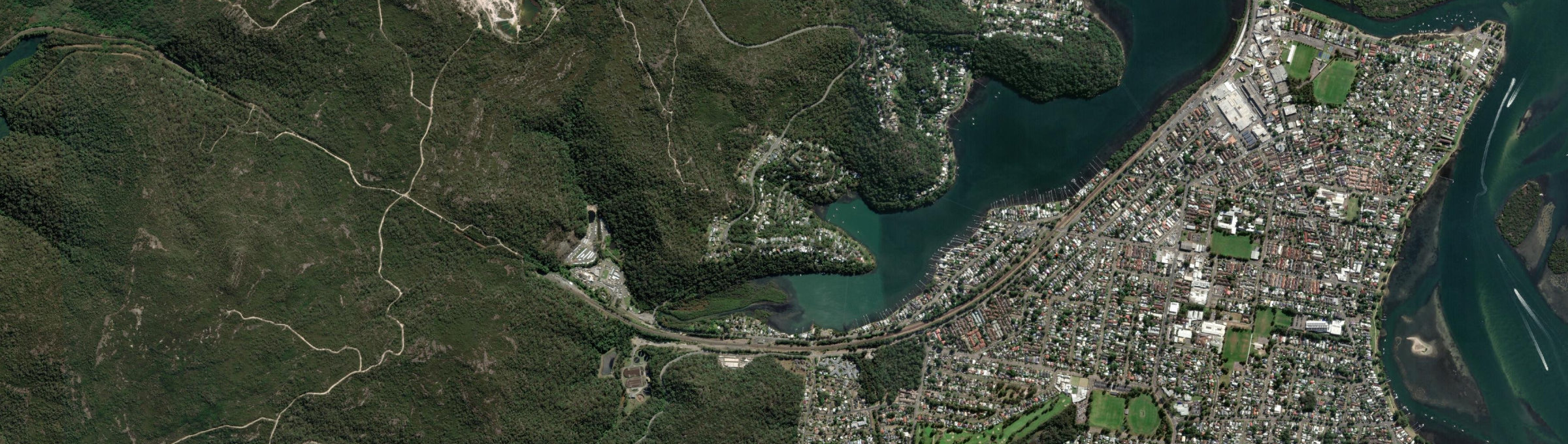 Aerial view of Horsfield Bay, NSW